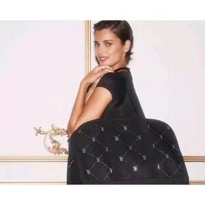 NWT Victoria's Secret Black Rhinestones Logo Tote Weekender Bag 2024